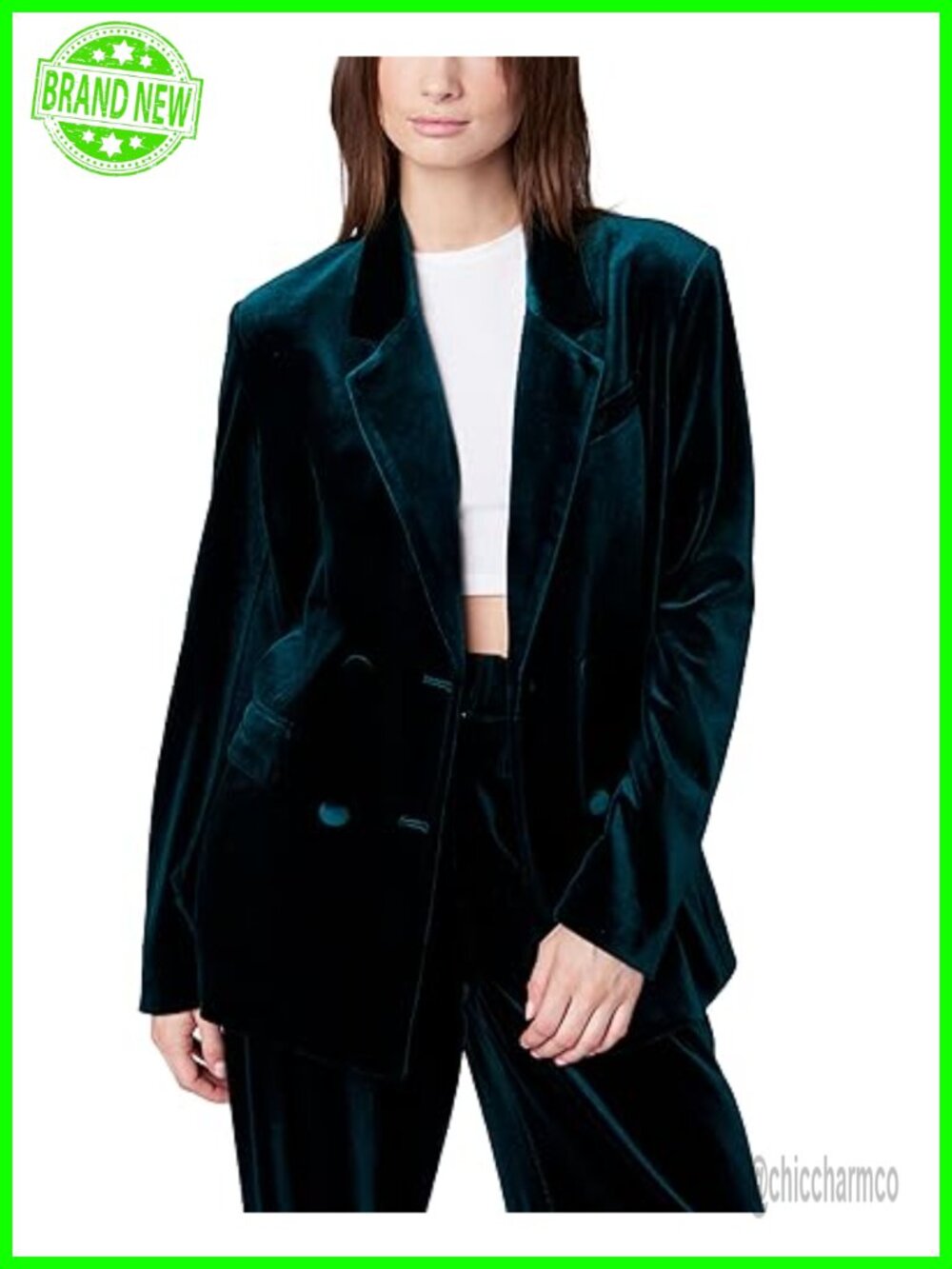 Double Breasted Velvet Blazer